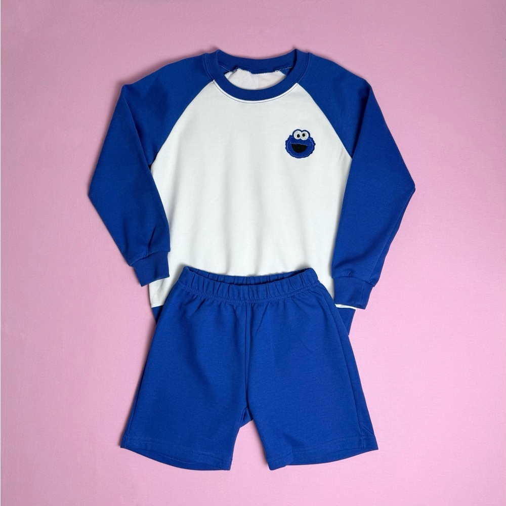 Cookie Monster Kids Crewneck and short 2-pieces set | Size 5-6Y NWOT